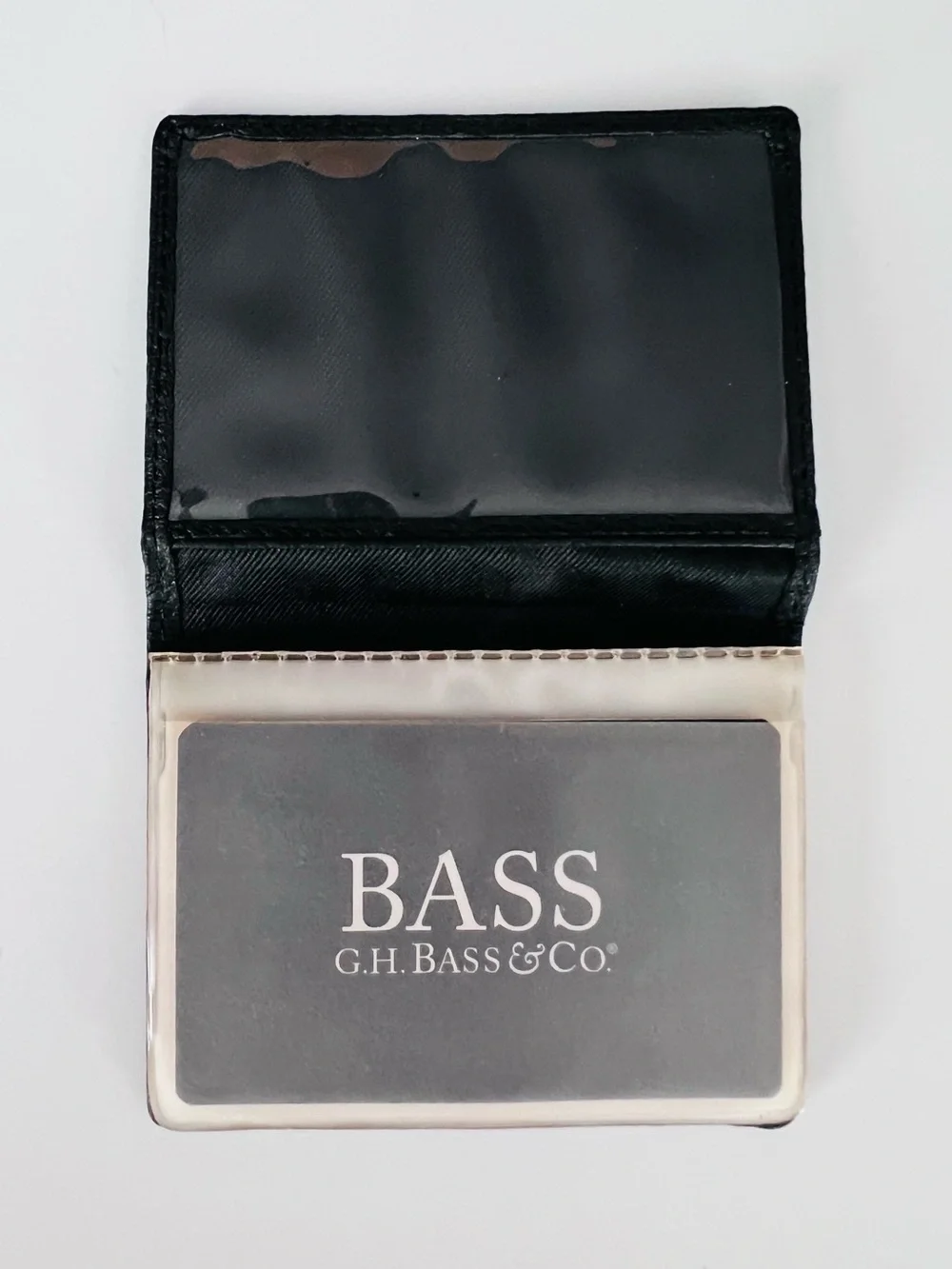 BASS Men’s Black Genuine Leather Wallet with Card Holder & Dresser Valet Box